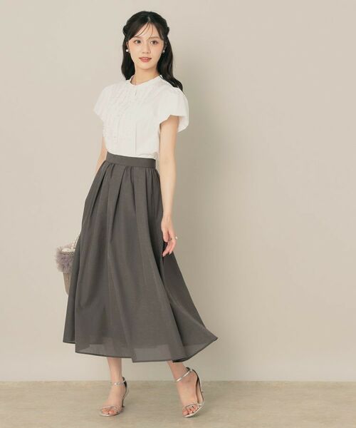 Couture Brooch / クチュールブローチ ロング・マキシ丈スカート | 【きれいめ・シアー・通勤】パレットボイルロングスカート | 詳細1