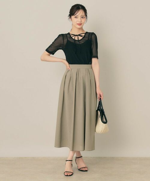 Couture Brooch / クチュールブローチ ロング・マキシ丈スカート | 【きれいめ・シアー・通勤】パレットボイルロングスカート | 詳細10