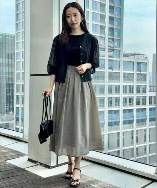 Couture Brooch / クチュールブローチ ロング・マキシ丈スカート | 【きれいめ・シアー・通勤】パレットボイルロングスカート | 詳細16