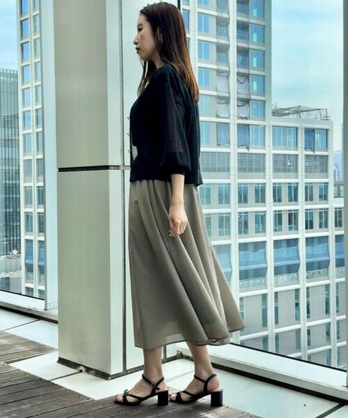 Couture Brooch / クチュールブローチ ロング・マキシ丈スカート | 【きれいめ・シアー・通勤】パレットボイルロングスカート | 詳細17