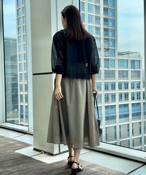 Couture Brooch / クチュールブローチ ロング・マキシ丈スカート | 【きれいめ・シアー・通勤】パレットボイルロングスカート | 詳細18