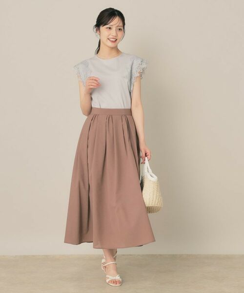 Couture Brooch / クチュールブローチ ロング・マキシ丈スカート | 【きれいめ・シアー・通勤】パレットボイルロングスカート | 詳細20