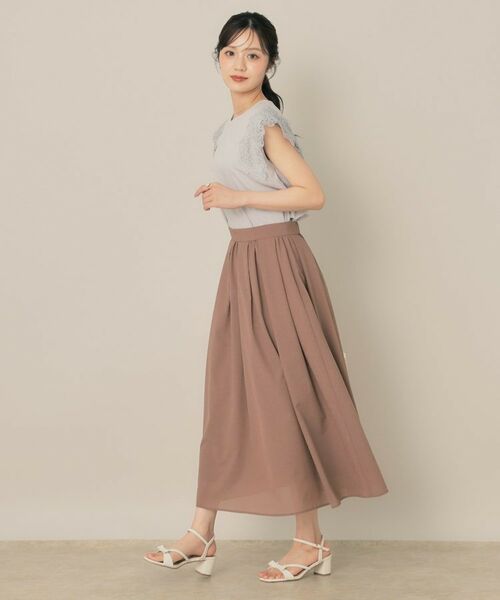 Couture Brooch / クチュールブローチ ロング・マキシ丈スカート | 【きれいめ・シアー・通勤】パレットボイルロングスカート | 詳細21