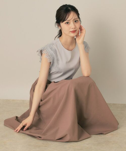 Couture Brooch / クチュールブローチ ロング・マキシ丈スカート | 【きれいめ・シアー・通勤】パレットボイルロングスカート | 詳細23