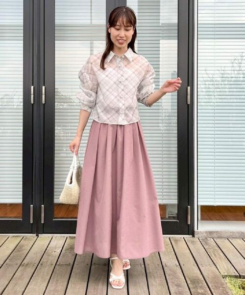 Couture Brooch / クチュールブローチ ロング・マキシ丈スカート | 【きれいめ・シアー・通勤】パレットボイルロングスカート | 詳細26