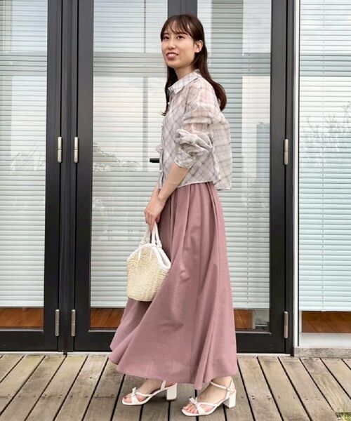 Couture Brooch / クチュールブローチ ロング・マキシ丈スカート | 【きれいめ・シアー・通勤】パレットボイルロングスカート | 詳細27