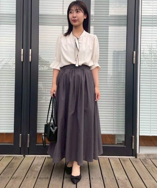 Couture Brooch / クチュールブローチ ロング・マキシ丈スカート | 【きれいめ・シアー・通勤】パレットボイルロングスカート | 詳細7