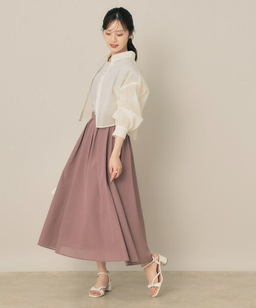 Couture Brooch / クチュールブローチ シャツ・ブラウス | 【洗える・秋まで使える】パール調ボタンシアーシャツ | 詳細1