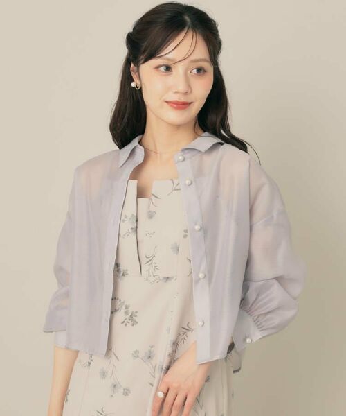 Couture Brooch / クチュールブローチ シャツ・ブラウス | 【洗える・秋まで使える】パール調ボタンシアーシャツ | 詳細18