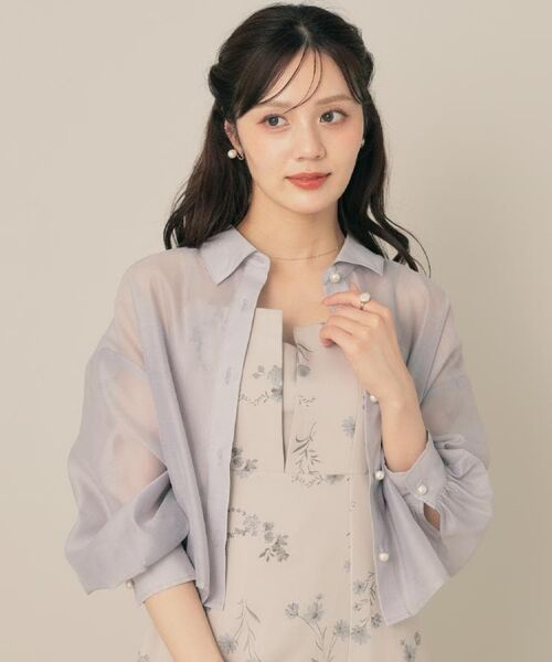 Couture Brooch / クチュールブローチ シャツ・ブラウス | 【洗える・秋まで使える】パール調ボタンシアーシャツ | 詳細19