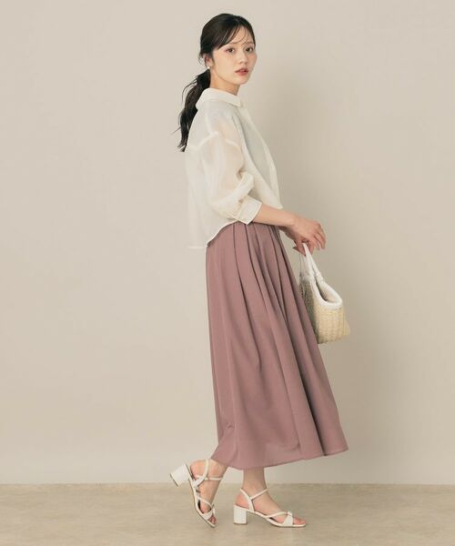 Couture Brooch / クチュールブローチ シャツ・ブラウス | 【洗える・秋まで使える】パール調ボタンシアーシャツ | 詳細2