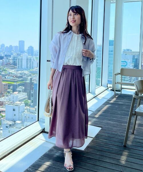 Couture Brooch / クチュールブローチ シャツ・ブラウス | 【洗える・秋まで使える】パール調ボタンシアーシャツ | 詳細20