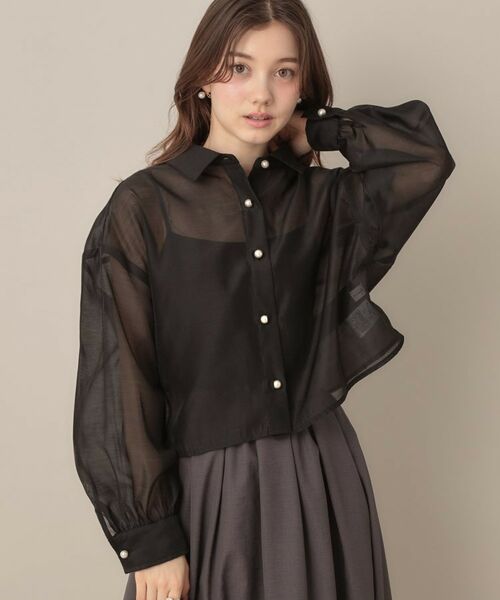 Couture Brooch / クチュールブローチ シャツ・ブラウス | 【洗える・秋まで使える】パール調ボタンシアーシャツ | 詳細27