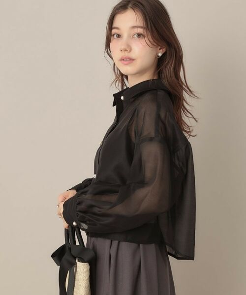 Couture Brooch / クチュールブローチ シャツ・ブラウス | 【洗える・秋まで使える】パール調ボタンシアーシャツ | 詳細28