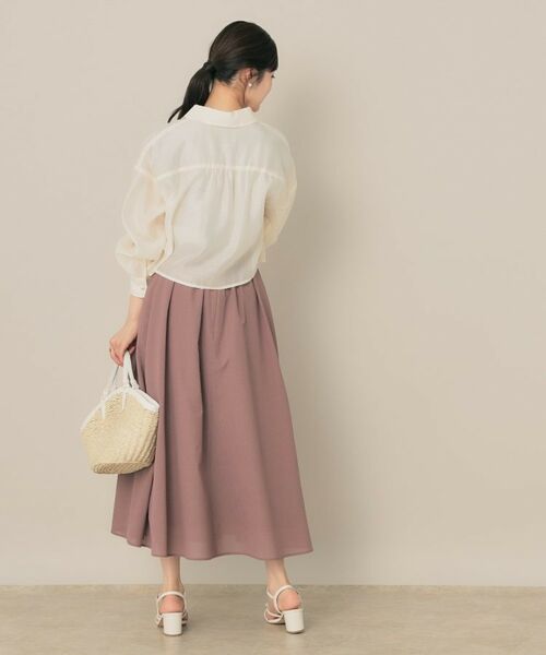 Couture Brooch / クチュールブローチ シャツ・ブラウス | 【洗える・秋まで使える】パール調ボタンシアーシャツ | 詳細3