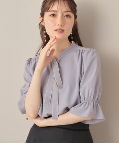 Couture Brooch / クチュールブローチ シャツ・ブラウス | 【大人可愛い・5分袖・通勤】デザインタイブラウス