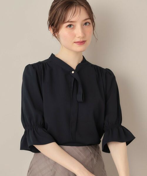 Couture Brooch / クチュールブローチ シャツ・ブラウス | 【大人可愛い・5分袖・通勤】デザインタイブラウス | 詳細13