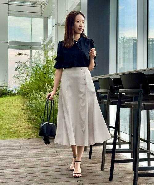 Couture Brooch / クチュールブローチ シャツ・ブラウス | 【大人可愛い・5分袖・通勤】デザインタイブラウス | 詳細16