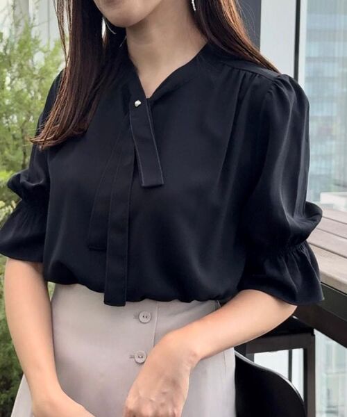 Couture Brooch / クチュールブローチ シャツ・ブラウス | 【大人可愛い・5分袖・通勤】デザインタイブラウス | 詳細19