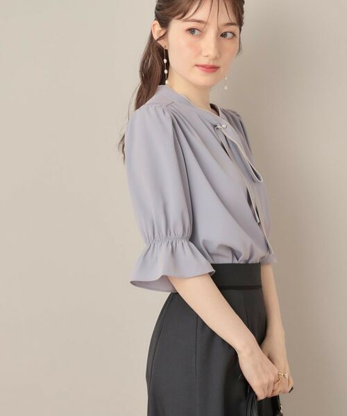 Couture Brooch / クチュールブローチ シャツ・ブラウス | 【大人可愛い・5分袖・通勤】デザインタイブラウス | 詳細24