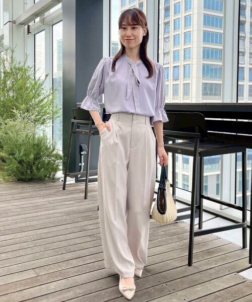 Couture Brooch / クチュールブローチ シャツ・ブラウス | 【大人可愛い・5分袖・通勤】デザインタイブラウス | 詳細26