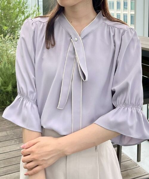 Couture Brooch / クチュールブローチ シャツ・ブラウス | 【大人可愛い・5分袖・通勤】デザインタイブラウス | 詳細29