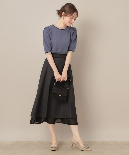 Couture Brooch / クチュールブローチ ニット・セーター | 【5分袖・華奢見え・通勤】配色スカラ5分袖ニット | 詳細25