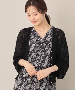 Couture Brooch / クチュールブローチ カーディガン・ボレロ | ラメリブVネックカーディガン