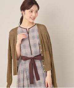 Couture Brooch / クチュールブローチ カーディガン・ボレロ | ラメリブVネックカーディガン