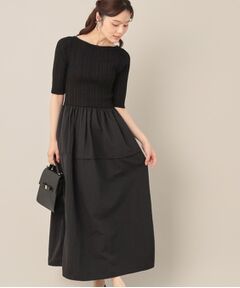 Couture Brooch / クチュールブローチ ロング・マキシ丈ワンピース | 5分袖ドッキングワンピース