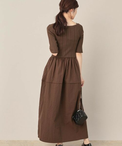 Couture Brooch / クチュールブローチ ロング・マキシ丈ワンピース | 5分袖ドッキングワンピース | 詳細10