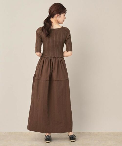 Couture Brooch / クチュールブローチ ロング・マキシ丈ワンピース | 5分袖ドッキングワンピース | 詳細13
