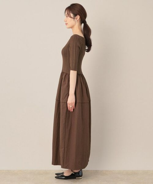 Couture Brooch / クチュールブローチ ロング・マキシ丈ワンピース | 5分袖ドッキングワンピース | 詳細16