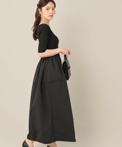 Couture Brooch / クチュールブローチ ロング・マキシ丈ワンピース | 5分袖ドッキングワンピース | 詳細2