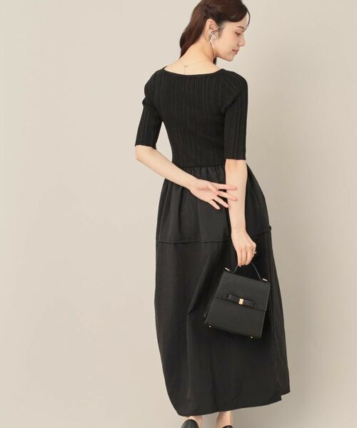 Couture Brooch / クチュールブローチ ロング・マキシ丈ワンピース | 5分袖ドッキングワンピース | 詳細3