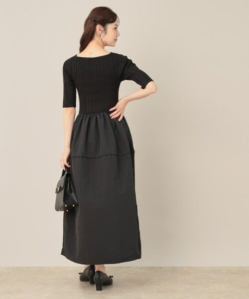 Couture Brooch / クチュールブローチ ロング・マキシ丈ワンピース | 5分袖ドッキングワンピース | 詳細6