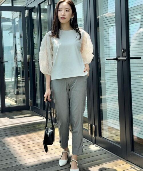 Couture Brooch / クチュールブローチ パンツ | 【らくちん・キレイ見え】リボンハイパーストレッチパンツ | 詳細7