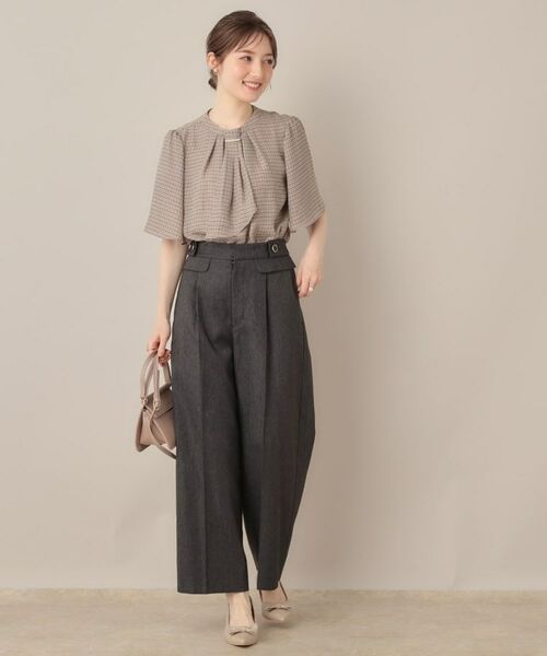 Couture Brooch / クチュールブローチ パンツ | 【マシンウォッシャブル・スッキリ見え】デニムライク釦デザインパンツ | 詳細1