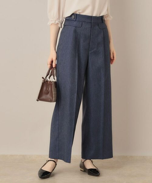 Couture Brooch/クチュールブローチ 【マシンウォッシャブル・スッキリ見え】デニムライク釦デザインパンツ ネイビー(094) 36(S)