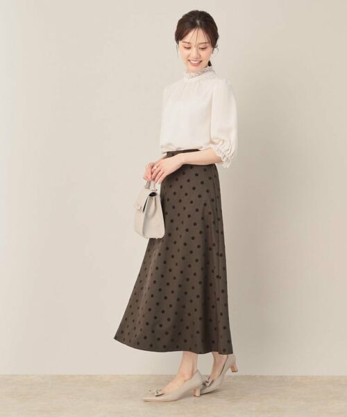 Couture Brooch / クチュールブローチ ロング・マキシ丈スカート | フロッキードットフレアスカート | 詳細12
