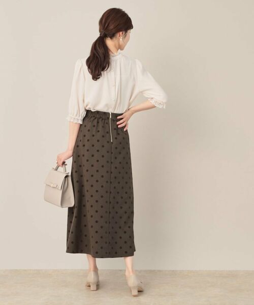 Couture Brooch / クチュールブローチ ロング・マキシ丈スカート | フロッキードットフレアスカート | 詳細13