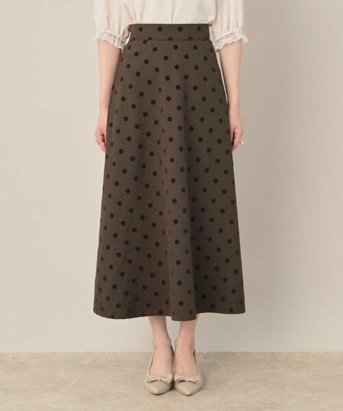 Couture Brooch / クチュールブローチ ロング・マキシ丈スカート | フロッキードットフレアスカート | 詳細15