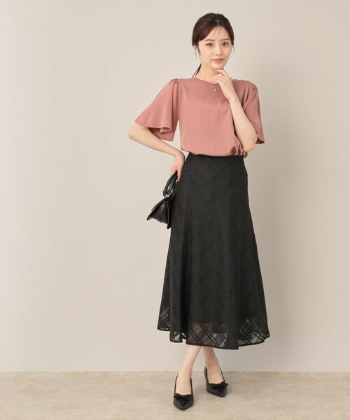 Couture Brooch / クチュールブローチ ニット・セーター | 【フェミニン・5分袖・通勤】配色フレアスリーブニット | 詳細1