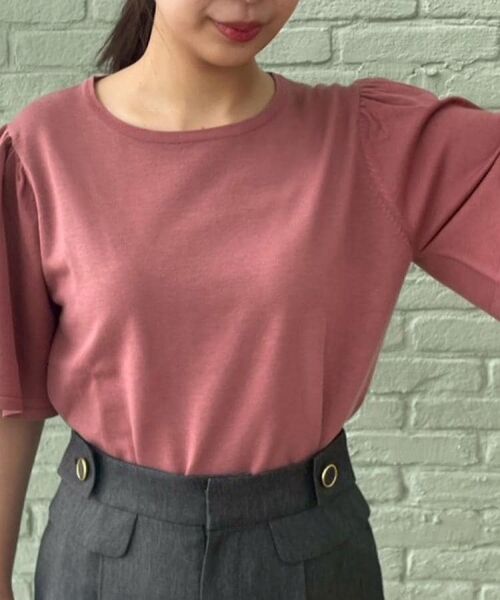 Couture Brooch / クチュールブローチ ニット・セーター | 【フェミニン・5分袖・通勤】配色フレアスリーブニット | 詳細10