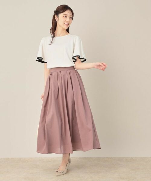 Couture Brooch / クチュールブローチ ニット・セーター | 【フェミニン・5分袖・通勤】配色フレアスリーブニット | 詳細11