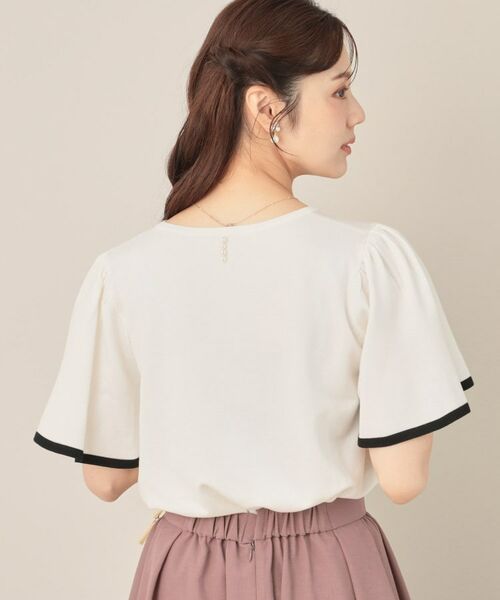 Couture Brooch / クチュールブローチ ニット・セーター | 【フェミニン・5分袖・通勤】配色フレアスリーブニット | 詳細16