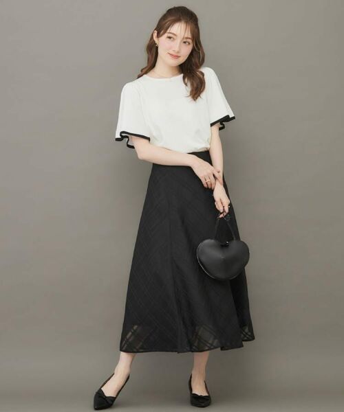 Couture Brooch / クチュールブローチ ニット・セーター | 【フェミニン・5分袖・通勤】配色フレアスリーブニット | 詳細18