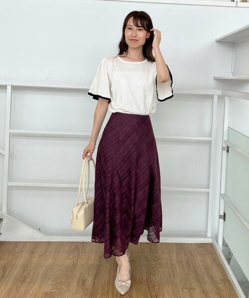 Couture Brooch / クチュールブローチ ニット・セーター | 【フェミニン・5分袖・通勤】配色フレアスリーブニット | 詳細22