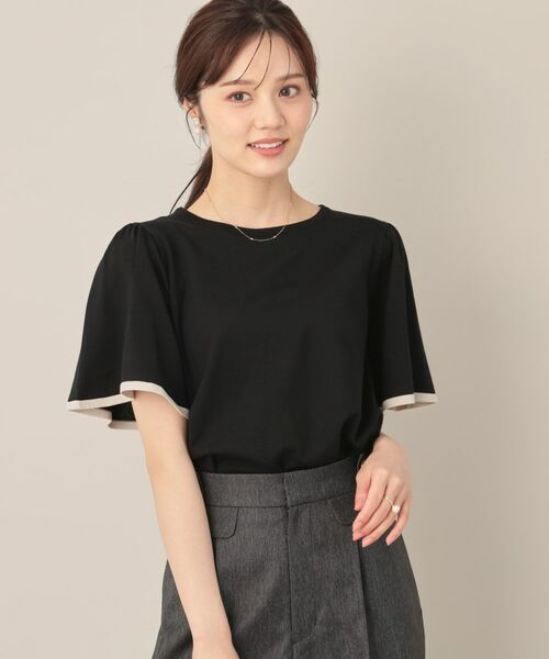 Couture Brooch / クチュールブローチ ニット・セーター | 【フェミニン・5分袖・通勤】配色フレアスリーブニット | 詳細29