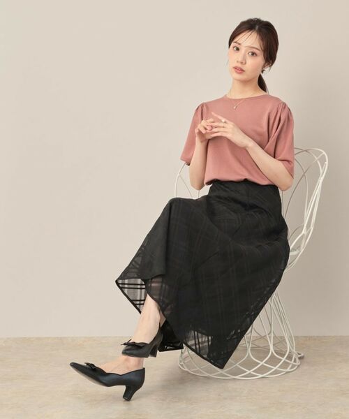 Couture Brooch / クチュールブローチ ニット・セーター | 【フェミニン・5分袖・通勤】配色フレアスリーブニット | 詳細3